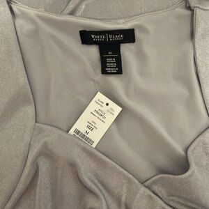 NWT White House Black Market Silver Blouse